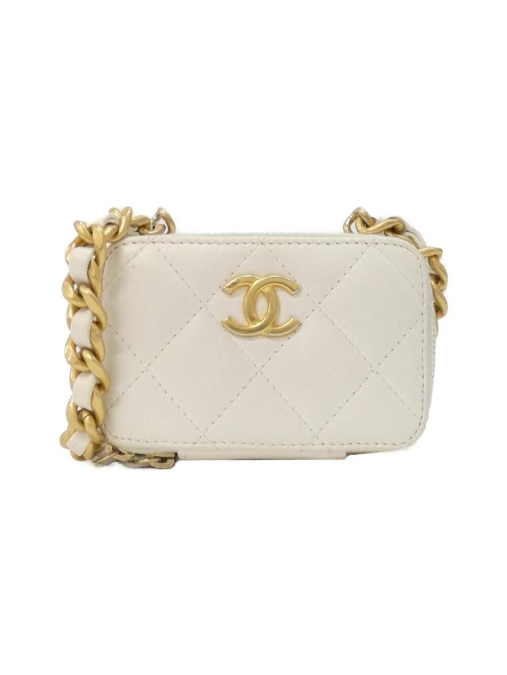 Chanel Chain Clutch White